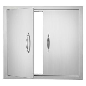 26W X 24H pollici doppio acciaio inox a filo porta esterna della cucina maniglie a parete verticale BBQ isola accessori per grigliare - Product Image 1