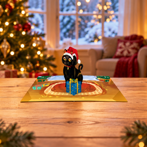Carte de vœux 3D pop-up sur le thème de Noël pour les fêtes, carte artisanale à thème animal, artisanat en papier, carte de vœux 3D pour le jour de Noël - Product Image 1
