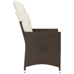 Chaise de jardin inclinable en rotin PE marron, design standard - Product Image 5