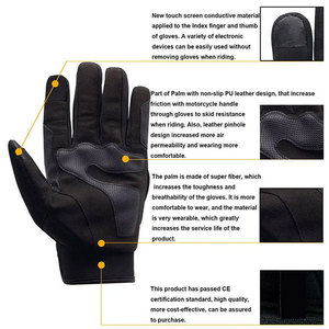 Gants de moto en cuir imperméables, thermiques, écologiques, sportifs, de qualité supérieure, pour l'hiver, à doigts entiers, pour motards - Product Image 5