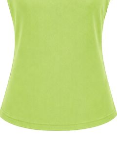 Blusa Casual de Verano para Mujer, Color Verde Lima, Personalizada, con Diseño Elegante de Cuello Floral, Manga Corta, Corte Holgado, para Uso Diario - Product Image 6