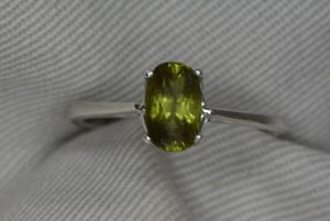 Natural Green Sapphire <b>Ring</b> Sterling Silver Unheated Untreated September Birthstone Jewelry - Product Image 6