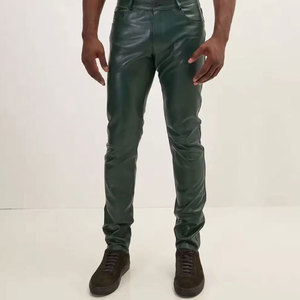 Men’s Fashion Leather Pants Soft Comfortable <b>Slim</b> Fit Stylish Look For Parties Clubwear And Everyday Trendy Outfit - Product Image 5