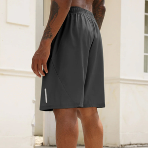 Shorts de sport décontractés personnalisés pour hommes en toile, à compression, pour l'entraînement, la course et le basketball, avec braguette zippée, imprimé central, respirant et à séchage rapide - Product Image 2