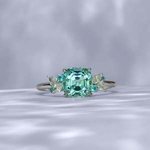 Cushion Cut Topaz Ring Prong Setting Women's Romantic Engagement Gemstone Ring - Product Image 1