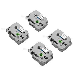 Confezione da 4 ricariche di nastro per etichettatrici Brother P Touch da 0,47 pollici / 12 mm, bianco e nero - Product Image 4