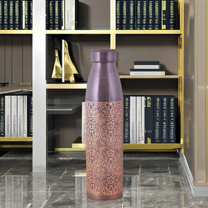 Bouteille d'eau isotherme réutilisable en cuivre pur, écologique et haut de gamme, unisexe, avec gravures personnalisées, pour des bienfaits pour la santé - Product Image 3