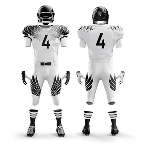 Uniformes de football américain unisexes à manches courtes, respirants, réfléchissants, de haute qualité, conçus sur mesure, en polyester, compétitifs, en ligne - Product Image 5