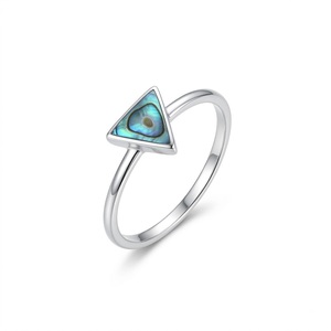 <b>Abalone</b> <b>Shell</b> 925 Sterling Silver Triangle Gemstone Ring Handmade Elegant Natural <b>Shell</b> Jewelry Anniversary Gift - Product Image 1