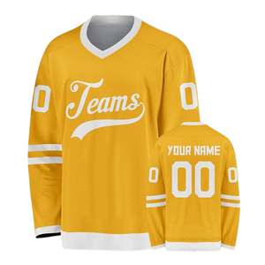 Maillot de hockey personnalisé en polyester, antibactérien, imprimé avec le nom de l'équipe, votre nom et votre numéro, uniforme de hockey sur glace sublimé pour hommes - Product Image 3