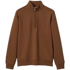 Sudadera con cremallera de cuarto de cierre personalizada con estampado y lavado ácido, corte oversize, para suministro a marcas de moda urbana estadounidenses - Product Image 3