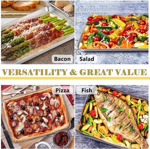 Metal Best Selling Stainless Steel Baking Tray Cooling Rack for Oven <b>BBQ</b> Serving Deep Shallow <b>Pan</b> Roasting Tray - Product Image 6