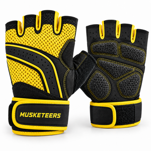 Guantes de Gimnasio con Diseño sin Dedos para Levantamiento de Pesas, Soporte para Muñeca y Palma, Antideslizantes - Product Image 1