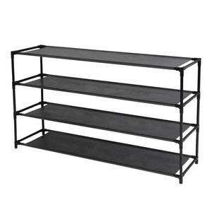 Scarpiera a 4 livelli smontabile, facile da montare, in tessuto non tessuto impermeabile, salvaspazio, scaffali impilabili - Product Image 4