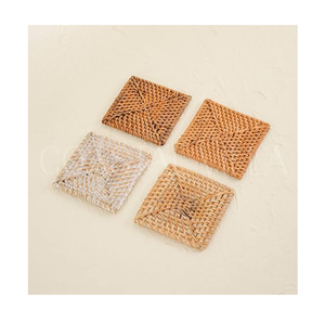 Handmade Rattan <b>Tablemats</b> For Home Decoration Circular Design Boho Rattan Coasters With Best Quality & Low Price - Product Image 3