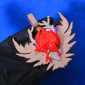 CONCEPTION Colgante Hip Hop Personalizado con Moissanita VVS de Corte Brillante Redondo, Chapado en Plata de Ley 925, Unisex - Product Image 1