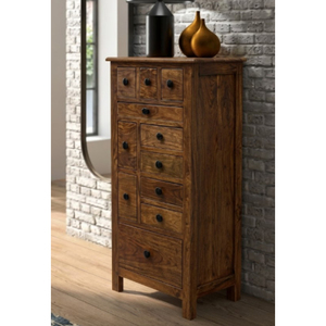 Armoire à tiroirs en bois de manguier massif, modulaire, hauteur réglable, grande capacité, gain de place pour cuisine, salon, bureau et étagère à chaussures - Product Image 1