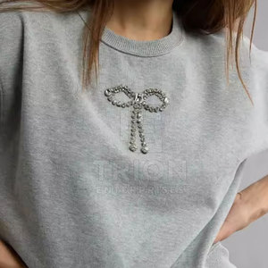 Sweat-shirt élégant pour femmes avec strass, en coton, tendance, mode quotidienne - Product Image 6