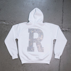 Custom Puff Printed Crystal Rhinestone Unisex Heavyweight Fleece Hoodie 100% Cotton Sporty Casual Streetwear <b>Waterproof</b> - Product Image 4