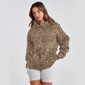 Sweat-shirt à capuche ample en molleton uni avec lettres, manches longues, poche kangourou et épaules tombantes - Product Image 4