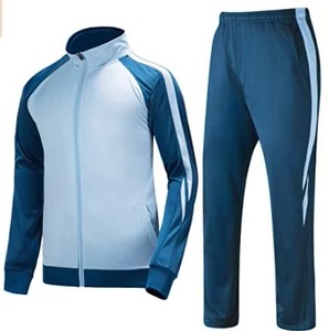 Tracksuit with zipper <b>jacket</b> designed in basics cotton blended fabric offering comfort and style for gym <b>workout</b> and running - Product Image 1