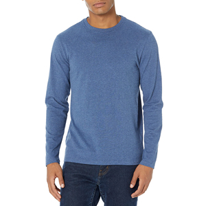 T-shirt uni à manches longues pour hommes, design simple, col rond, respirant, de haute qualité, vêtements pour hommes - Product Image 2