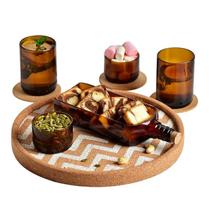 Bandeja Redonda de 13 Pulgadas con Borde Negro Grueso, Bandeja de Corcho para Servir, Ideal para Desayunos, Aperitivos y Bebidas - Product Image 5