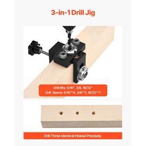 Kit di Punte per Foratura Autocentrante in Lega di Alluminio per Macchine per Lavorazione del Legno, con 3 Misure di Punte - Product Image 3