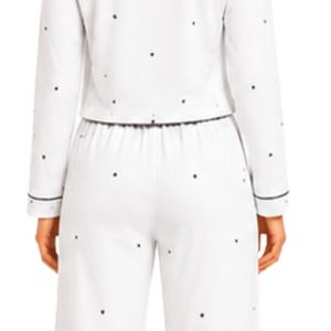 Manufacturer Womens White and <b>Black</b> Long Sleeve Crop Cardigan Wide Leg <b>Pajama</b> <b>Set</b> Soft Breathable Lounge Sleepwear Custom OEM - Product Image 3