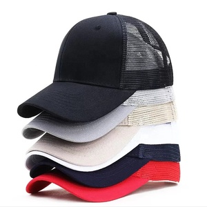 New Design 6 Panel Cotton Trucker <b>Hat</b> Solid Color <b>Mens</b> Mesh <b>Hats</b> Blank Custom Trucker Cap - Product Image 2