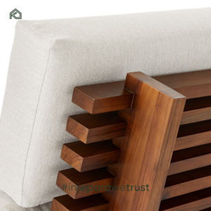 Sofá de 3 Plazas para Exteriores, Moderno, Resistente, de Madera de Teca Sólida, Hecho a Mano, Ecológico, Cómodo y Resistente a la Decoloración, Modelo Alex - Product Image 5