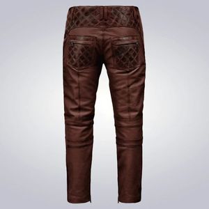 Pantalones de Cuero Color Marrón Quemado para Hombre, Estilo Outlaw - Product Image 2