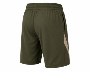 Shorts Bermuda Homme Vert Olive Séchage Rapide Écologique Respirant Taille à Cordon Coupe Décontractée Poches Logo Tricoté sur le Devant - Product Image 3