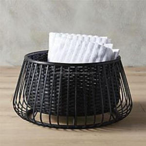 Panier à boissons décoratif pour la maison multi-rangements à usage intérieur Paniers cylindriques en fil de fer Conteneur et poubelle multifonctionnels - Product Image 2