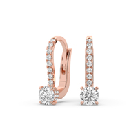 Boucles d'oreilles de mariage en or massif 18 carats avec diamants naturels 1,46 carat taille brillant certifiés IGI, bijoux fins de qualité supérieure pour femme