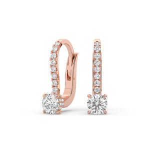 Pendientes de Oro de 10K con Diamantes Cultivados en Laboratorio, Corte Brillante Redondo de 1.46Ct, Ligeros, Estilo Único, Pedido al por Mayor, Suministro de Joyería Fina Sostenible - Product Image 3