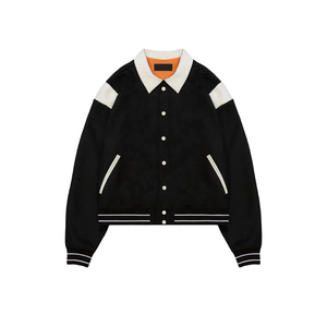 Veste de baseball vintage en laine fine personnalisée OEM avec logo personnalisable sur le devant pour hommes - Product Image 5