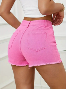Sexy Women Mini <b>Shorts</b> Fashion Elastic Slim Fit Tassel Ladies Casual Summer Skinny High Waist Hot Denim Jeans - Product Image 4