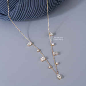 จี้ทองคำขาว 14K ประดับมรกตทรงรี ทรงหยดน้ำ และทรงกลม พร้อมเพชรโมอิสซาไนต์สำหรับผู้หญิง หรูหรา น้ำหนักรวม 5.02 กะรัต น้ำหนัก 5.65 กรัม คุณภาพดี - Product Image 6