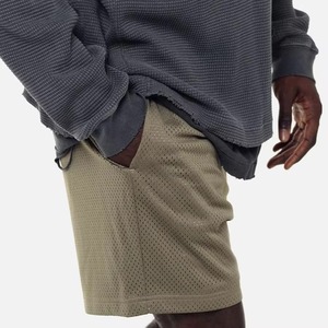 Men's Solid Color Knitted Canvas Bermuda Shorts Mid Waist Drawstring Closure Breathable Eco-Friendly Quick Dry Front OEM Service - Product Image 3