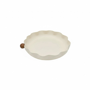 Plateau de service élégant en étain avec bord festonné, grand plateau décoratif en métal ajouré pour la cuisine et la restauration - Product Image 2