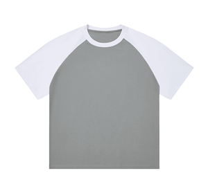 ผู้ผลิตเสื้อยืดแขนแร็กแลนสีบล็อกแบบกำหนดเอง ผ้าฝ้าย 100% เสื้อเบสบอล OEM แบรนด์ส่วนตัว ผู้จัดจำหน่ายชุดกีฬาแบบยูนิเซ็กซ์ - Product Image 1