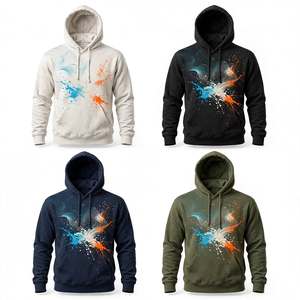 Heavyweight Cotton Pullover Hoodie Custom Graphic Print Street wear Apparel <b>Oversized</b> Men <b>Vintage</b> <b>Sweatshirt</b> Winter Outerwear - Product Image 6