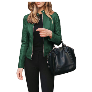 Veste Courte Femme en Similicuir PU avec Fermeture Éclair, Tendance Automne, Mince et Légère, Idéale pour le Bureau ou les Tenues Décontractées - Product Image 5