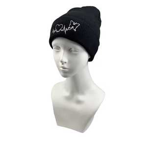 Custom Unisex Beanie Hat With Heart Butterfly Embroidery 100% Acrylic Knitted <b>Winter</b> <b>Cap</b> Casual Style Adult Size 56-58CM - Product Image 3