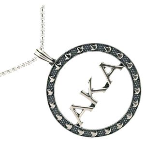 AKA Textured Ivy Circle Oxidized Necklace Elegant Silver Tone Jewelry for Women Luxury Fashion Accessory with <b>Vintage</b> - Product Image 1