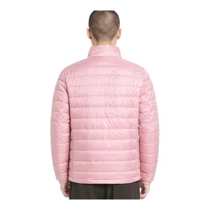 Chaqueta acolchada rosa ligera para invierno, abrigo informal con cuello alto, chaqueta de plumón cálida de manga larga con cremallera completa para invierno - Product Image 2