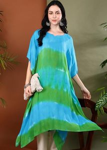 High Quality Designer Rayon <b>Kaftan</b> Tie Dyed <b>Summer</b> Daily Wear Regular Fit Sweetheart neck at Best Price by Supplier - Product Image 4