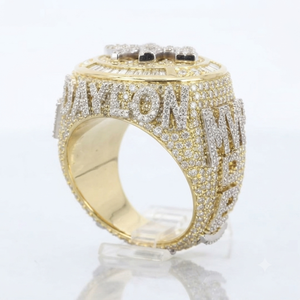Trendy Luxury Hip Hop Iced Moissanite 925 Silver Gold Plated Prong Engagement <b>Ring</b> Custom <b>Initial</b> Letter Wedding Party - Product Image 5