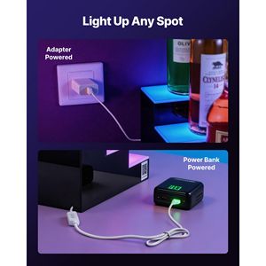 LED <b>Lighted</b> 24-Inch 3-Tier USB Acrylic Home Bar <b>Cabinet</b> Illuminated with RF Remote for Liquor Bottle Display - Product Image 6